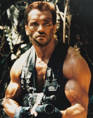 Ah-Nold! He hates violence!