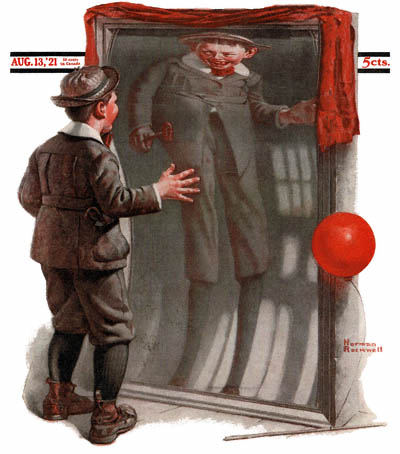 1921-08-13-saturday-evening-post-norman-rockwell-cover-the-funny-mirror-no-logo-400-digimarc