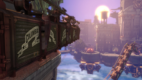 The skyline of the city of Columbia from BioShock Infinite
